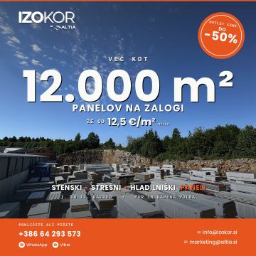 Sendvič paneli – strešni, stenski, hladilniški | OUTLET do -50 %