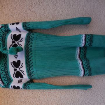 NOV DOLG ZELEN PLETEN PULOVER S/M