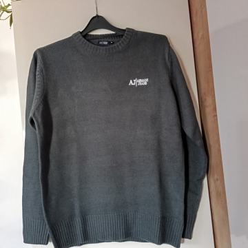 ARMANI JEANS SIV PLETEN PULOVER M/L