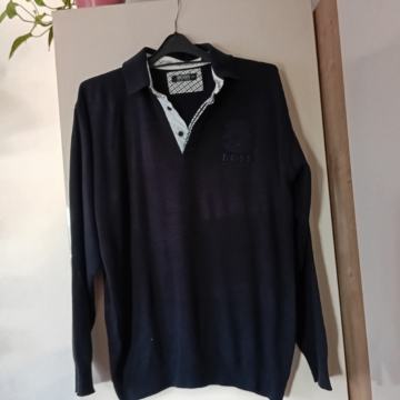 HUGO BOSS ČRN BOMBAŽNI PULOVER XXL