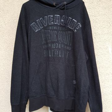 LIVERGY ČRN PULOVAR S KAPUCO XXL