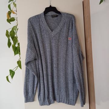 NAPAPIJRIO MODRO BELO PLETEN PULOVER XL