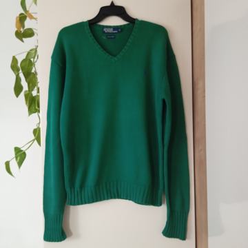 RALPH LAUREN ZELEN PLETEN BOMBMAŽNI PULOVER M/L