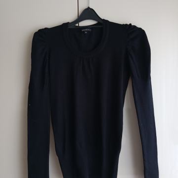 ČRN FINO PLETEN TANJŠI PULOVER S