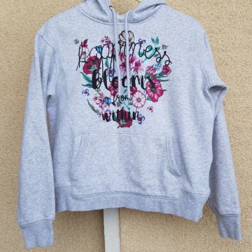 H&M SIV CVETLIČNI PULOVER S/M