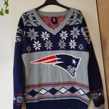 NFL MODRO SIV PISAN PULOVER M/L