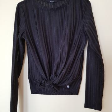 PEPE JEANS TANEK KRATEK ČRN PULOVER XS/S