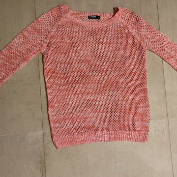Pleten PULOVER Colours Of The World koralna/bela - vel. XL - kot NOVO