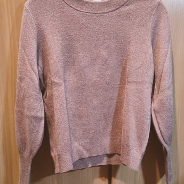Pulover bakrene barve z bleščečo se nitjo H&M, vel. M (38)