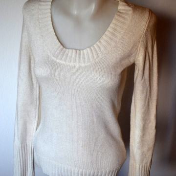 Pulover Mango Basics, bel / krem, S (36)