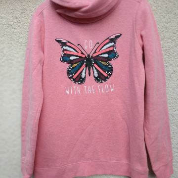 ROZA PULOVER Z METULJEM S/M