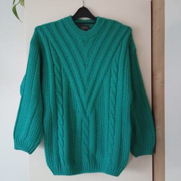 STEFANEL ZELEN VOLNEN PLETEN PULOVER M