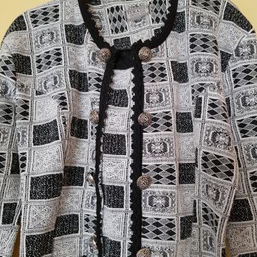 TERAZZO ČRNO BEL PULOVER L