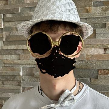 Kostum klubuk+mašelj+očala