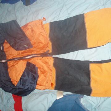 Pustni kostum GASILEC, Temnomoder,oranžen,VEL.122-128