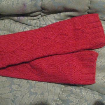 Gamaše za roke-pletene, rdeče, vel.UNI za otroke in odrasle