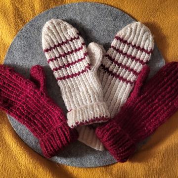 Ročno spletene  ženske volnene rokavice