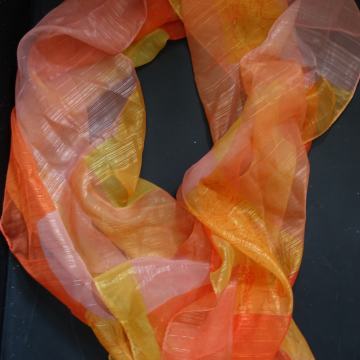 Šal 160 x 47 cm, oranžni in rumeni odtenki