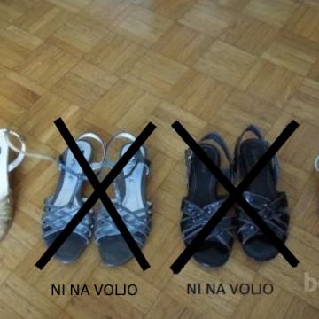 Ženski čevlji, ženski sandali št. 39, dva različna modela