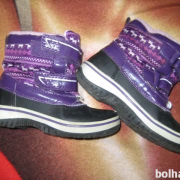 Dekliški zimski škornji-vijola z jelenčki, vel 28