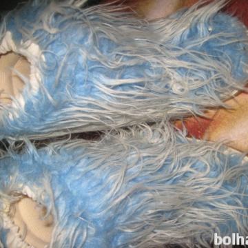 Dekliški zimski škornji- zunaj kosmateni, modri, vel 29-31