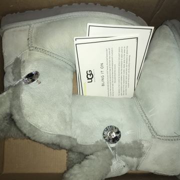 Original UGG škornji ICE modri Swarovski W BAILEY Button Bling 37