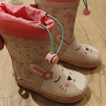 Otroški dežni škornji, roza, muca