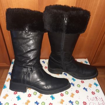 Zimski podloženi usnejni dekliški škornji 36 Funky Girls