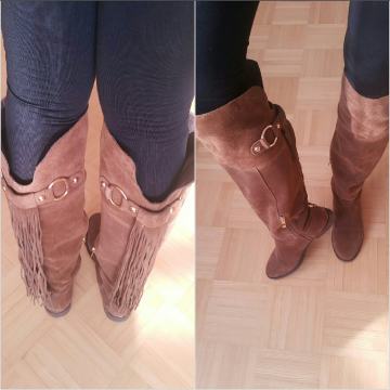 Semiš škornji tabacco