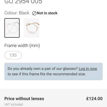 Guess okvir za korekcijska ocala nov