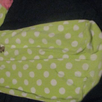Spalna vreča iz flisa-zelena s krogci, vel0-6 mes. dolz. vrece 60cm