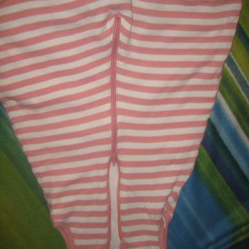 Spalna vreca-prehodna, roza črtasta, dolž. vreče 62cm