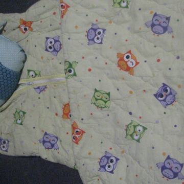 Spalna vreča s sovicami-jesensko,pomladna, dolzina vrece 110cm