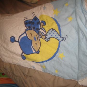 Spalna vreča-tanjša, z modro pikapolonico, dolz.vreče 82cm