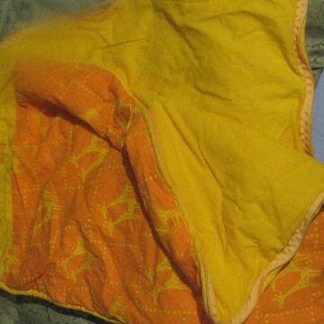 Zimska spalna vreča-oranzna z zirafami, celota 75cm