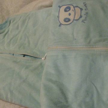 Zimska spalna vreča z celotno dolz.90cm, zeleno modra s pando