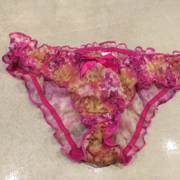 Spodnje hlačke La SENZA cvetlične roza z mašnjico, vel. S 36/38