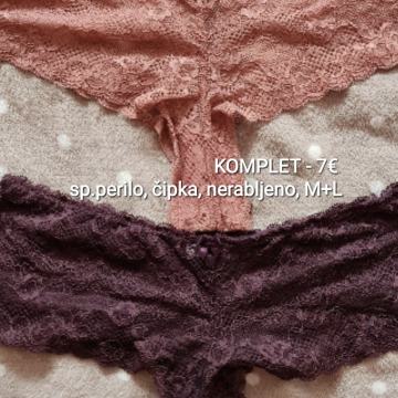 žensko - SP. PERILO ■komplet ■čipka ■št.M+L ■nerabljeno