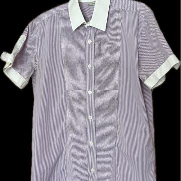 Moska srajca crtasta bel ovratnik kratki beli rokavi gumbi