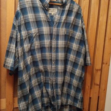 Srajca Beygent, kratek rokav, 5XL, modra-bela-črna