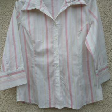 NOVA BELO ROZA ČRTASTA BLUZA M