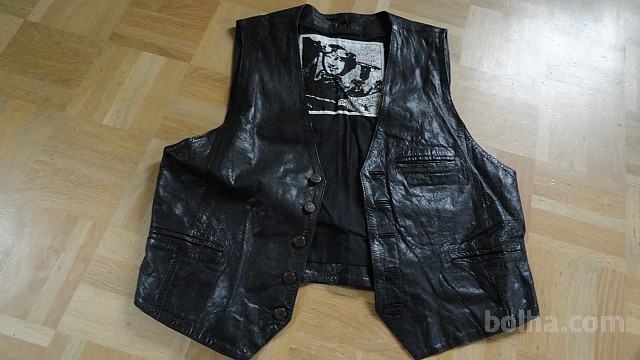 VINTAGE USNJEN MOTORISTIČEN BREZROKAVNIK ŠT.L