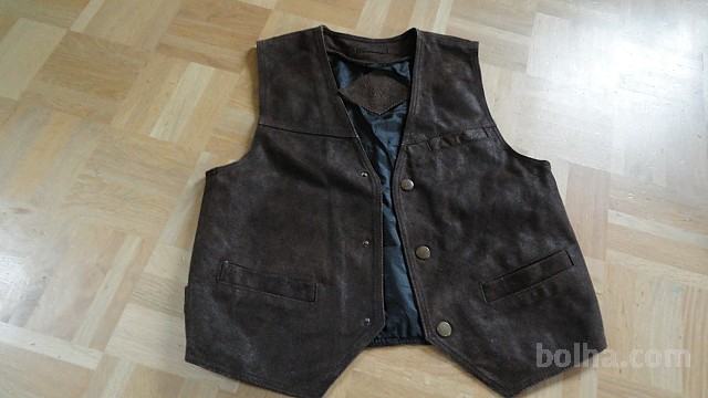 VINTAGE USNJEN MOTORISTIČEN BREZROKAVNIK ŠT.M