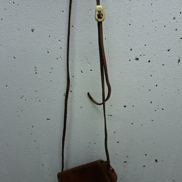 Mala rjava usnjena torbica / Pouch - Vintage Stil