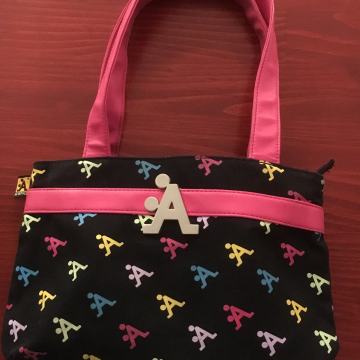 Čudovita TORBICA A-STYLE, damska platnena torba, črna / roza skaj