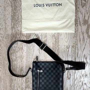 Original Louis Vuitton moska/unisex naramna torba iz pravega usnja