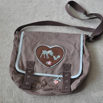 PLatnena torbica, otroška torbica, srna, veverička