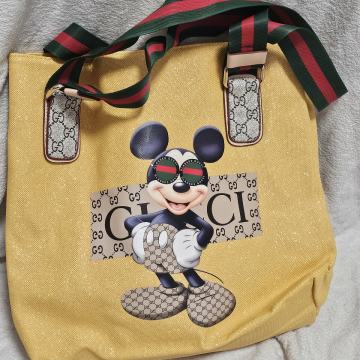Torba GG (like Gucci) Mickey zlata z bleščicami, kot nova
