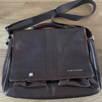 Torba Piquadro usnjena za prenosnik do 16"