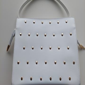 Usnjena torbica Roberto Cavalli Class bela original